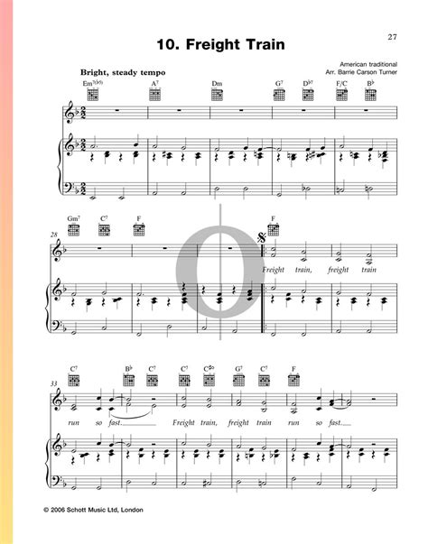 Freight Train (Anonymous) Piano Sheet Music - OKTAV