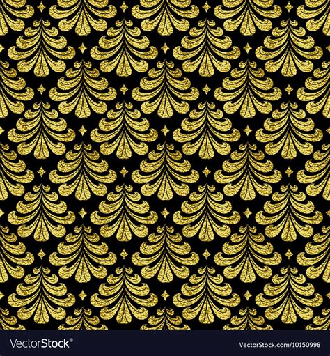 Gold damascus pattern Royalty Free Vector Image