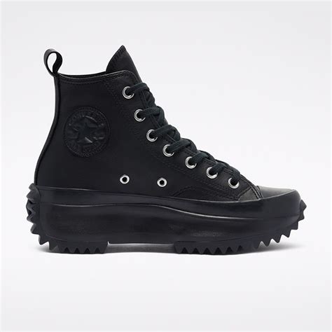 Monocolor Leather Run Star Hike High Top in Black/Black/Black ...