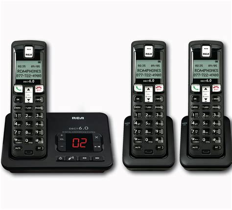 RCA-2102-3BKGA DECT 6.0 Digital Cordless Phones System with Caller ID, Digital Answering System ...