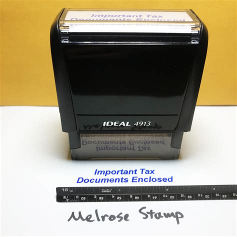 IMPORTANT TAX DOCUMENTS ENCLOSED Rubber Stamp for mail use self-inking ...