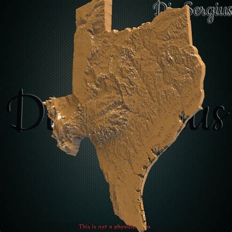 3D STL Model Texas State Topographic Map Relief Terrain File Cnc Router ...