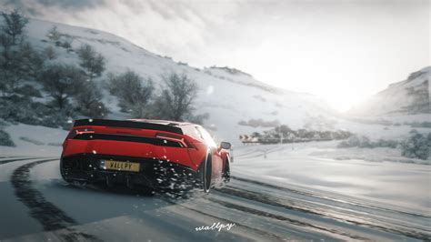 1920x1080 Lamborghini Huracan Drift In Snow Forza Horizon 4 Laptop Full ...