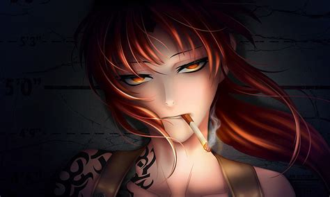 Black Lagoon Anime Girl Smoke Tatttoo Manga Poster – My Hot Posters