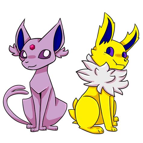 Espeon and Jolteon by SummerDrawing on DeviantArt