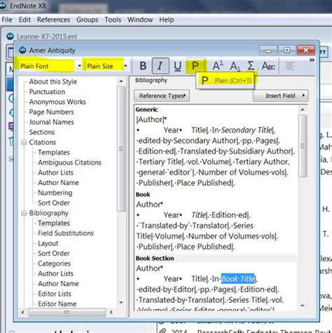 Bibliography Font Style - EndNote Styles, Filters, and Connections - Discourse