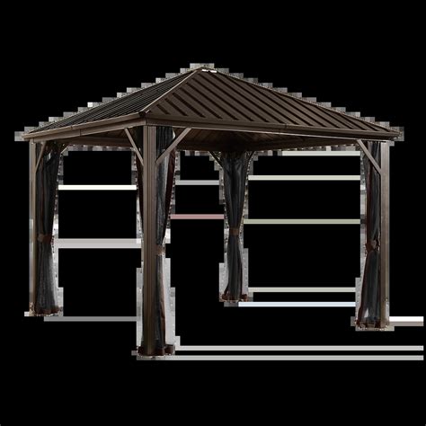 Dakota Hardtop Gazebo, 8 ft. x 8 ft. Dark Brown