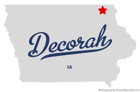 Map of Decorah, IA, Iowa