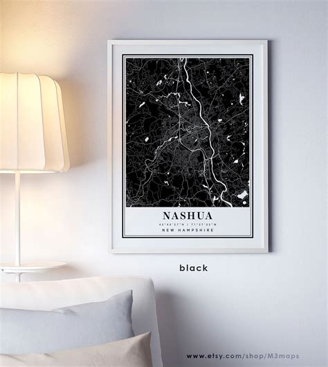 Nashua New Hampshire Map Nashua NH Map Nashua City Map - Etsy