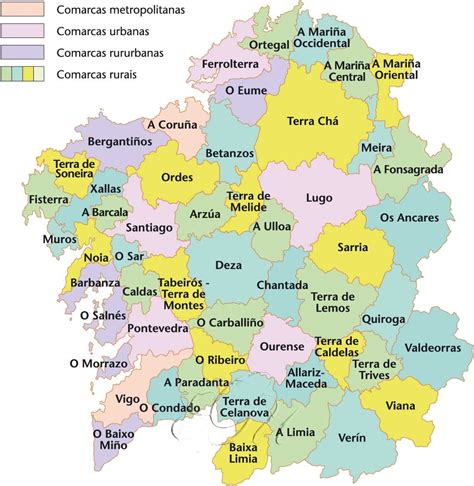 SFJ.XUNTOS - MOITOS: MAPAS: Comarcas de GALICIA y provincias de ESPAÑA