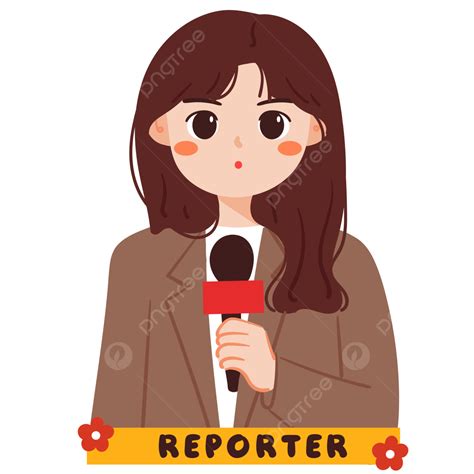 Hand Drawing Cartoon Woman Reporter, Hand Clipart, Woman Clipart ...