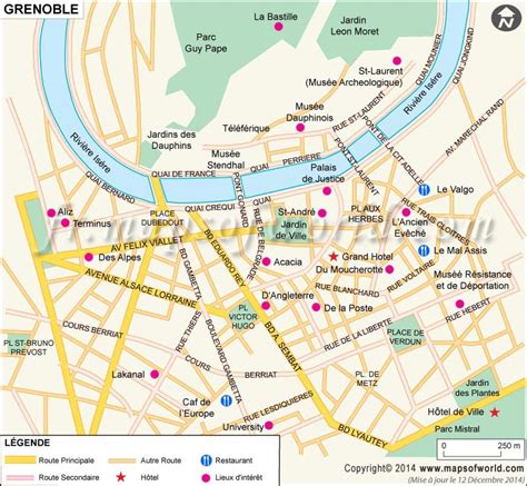 Grenoble Carte | Carte de la ville de Grenoble, France