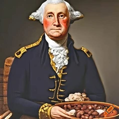 George washington eating beans