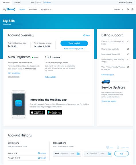 Shaw Account Settings (My Shaw)