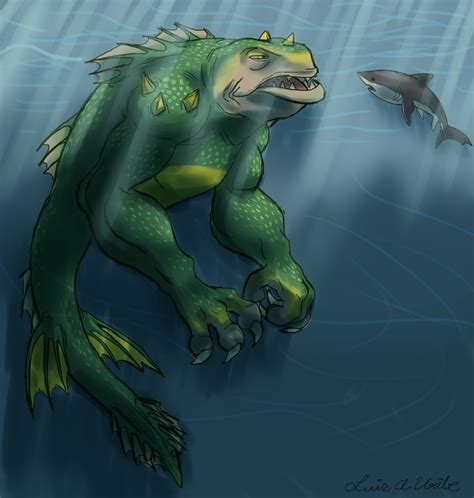 Spore's Sea Monster..... and a Great White Shark by TerryRed on DeviantArt