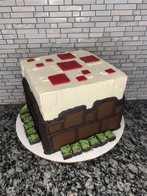 Minecraft Cake with chocolate decorations - Just say no to fondant. : r ...