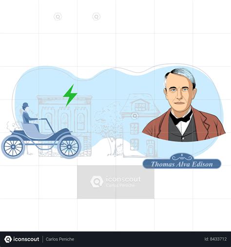 Thomas Edison Animated Illustration download in JSON, LOTTIE or MP4 format