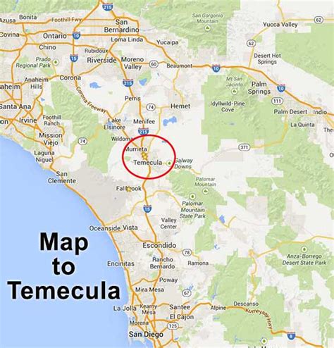 Map to Temecula | Temecula Wineries