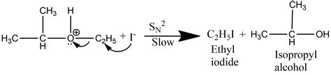 What are the products when ethyl isopropyl ether is cleaved with concentrated $HI$?A.Ethanol and ...