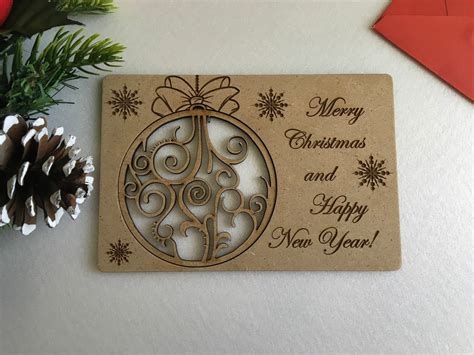 Christmas Greeting Cards Personalized Wooden Gifts Engraved - Etsy