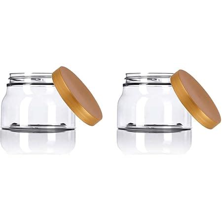 Amazon.com : Bargz Plastic Jars - 8 Oz.70mm Clear Shape - White Lined ...