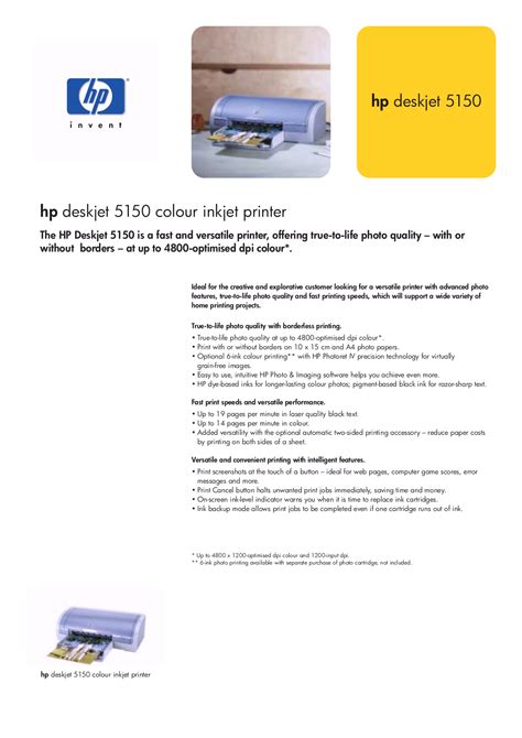 PDF manual for HP Printer Deskjet 5150