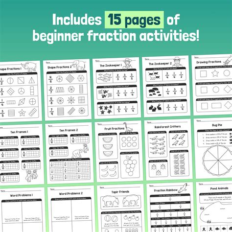 Simple Fractions For Beginners | No Prep Math Activity, Fractions Worksheet Pack | Teaching ...