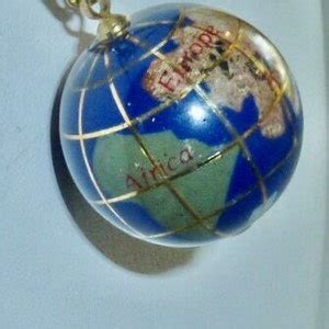 Vintage World Globe Pendant Lapis Lazuli Mother of Pearl Jade - Etsy