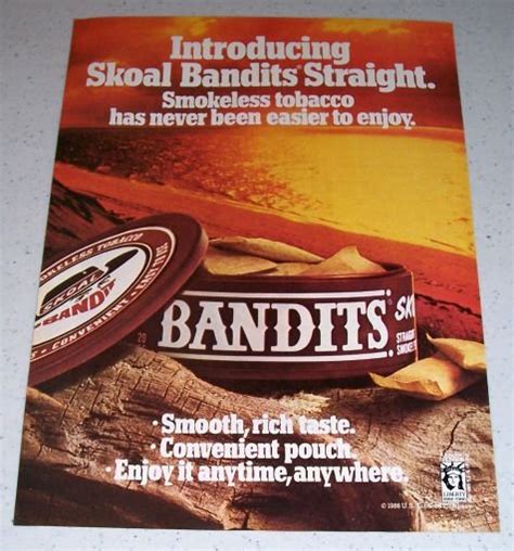 1986 Skoal Bandits Smokeless Tobacco Dip Color Ad