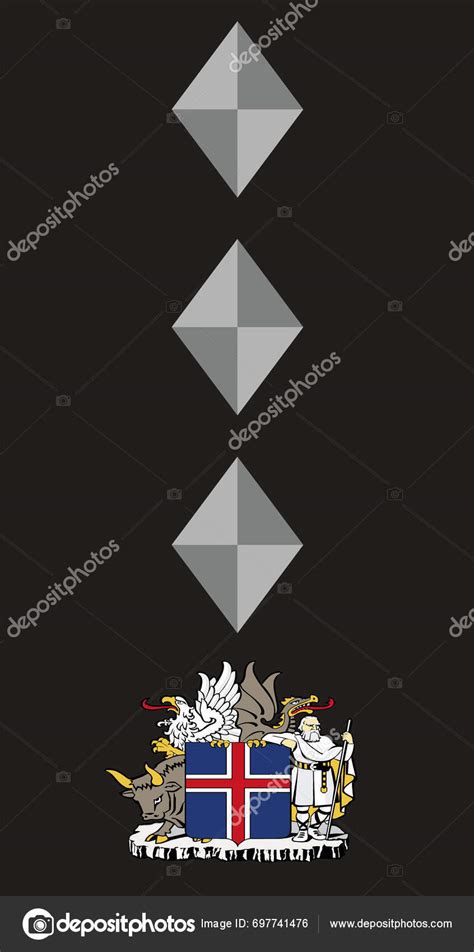 Shoulder Pad Military Officer Mark Ofursti Colonel Insignia Rank Iceland Stock Vector by ...