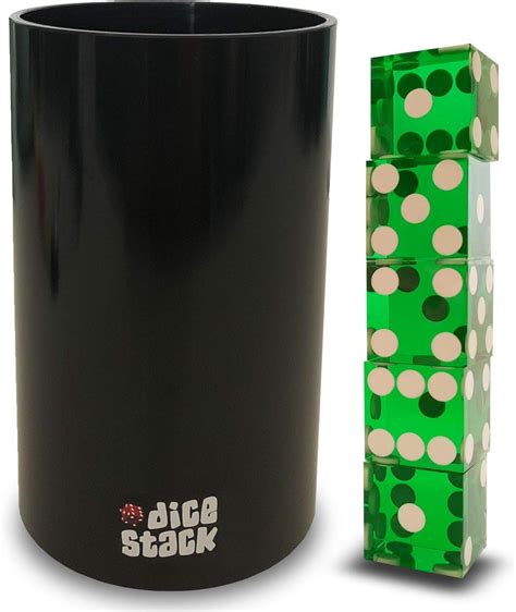 Dice Stacking Cup - Professional Straight Cups Black w/5 19mm Razor Edges Dice - Accessories ...