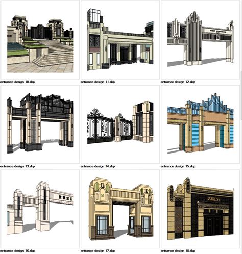 【Sketchup 3D Models】10 Types of European Entrance & Door 3D Models V.2 ...