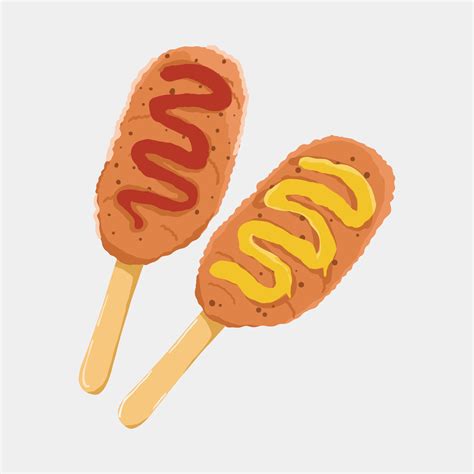 Hand drawn fast food corn dog illustration 14906997 Vector Art at Vecteezy