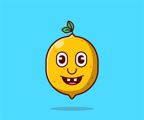 Premium Vector | Lemon mascot illustration flat cartoon style vector icon