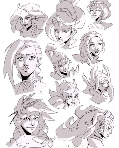 Reference female face studies : r/Illustration