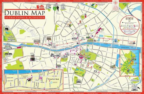 Mapa do centro da cidade de Dublin - Dublin city centre, map (Irlanda)