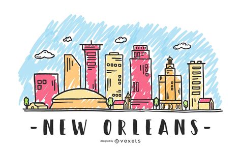 New Orleans USA Skyline Design Vector Download