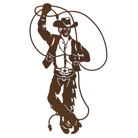 Roping Cowboy Metal Wall Art