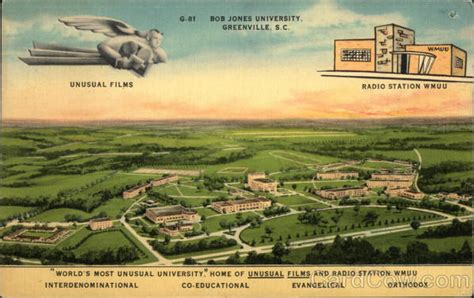 Bob Jones University Greenville, SC Postcard