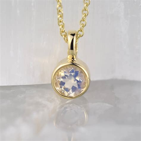 Moonstone June Birthstone Gold Solitaire Pendant By Alison Moore Designs | notonthehighstreet.com