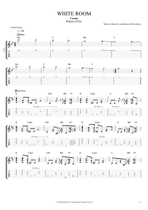 White Room by Cream - Guitars, Bass & Backing Track Guitar Pro Tab | mySongBook.com