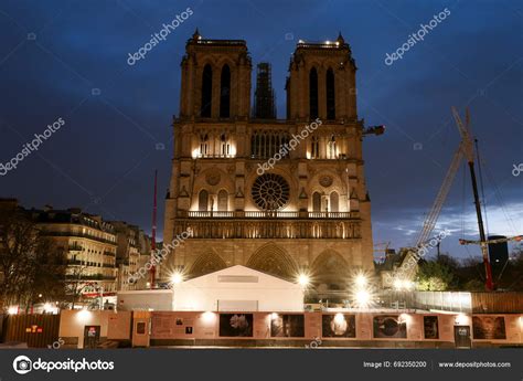 Paris France December 2023 Notre Dame Paris Cathedral Famous Monument ...