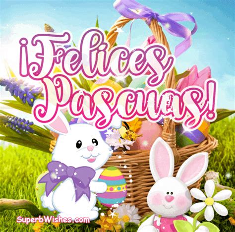 Felices Pascuas GIF Con Lindos Conejitos | SuperbWishes.com