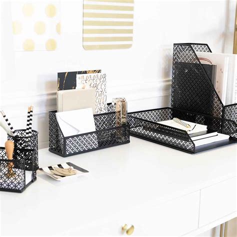 Riviera 6 Piece Black Desk Organizer Set | Blu Monaco