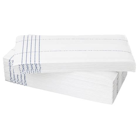 VERKLIGHET paper napkin, white/blue, 15x15" - IKEA