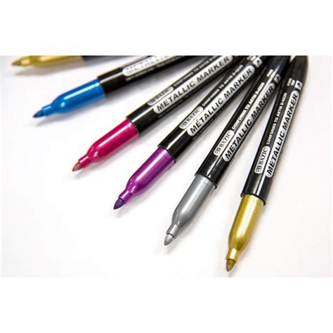 6 Metallic Markers - Crown Office Supplies