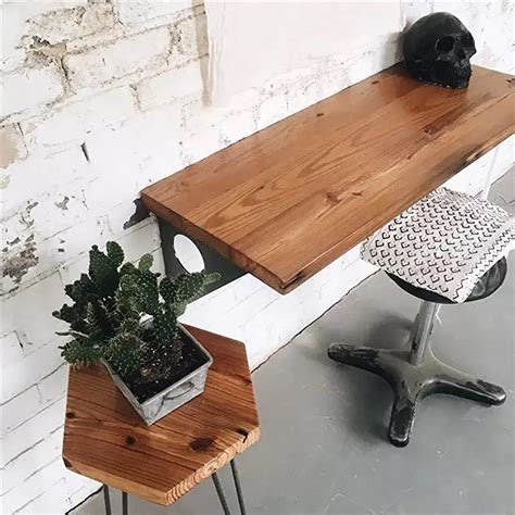 rustic desk | Wall mounted table, Wall mounted bar, Floating wall desk