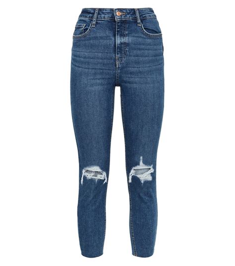 Women's Petite Blue Ripped Skinny Jeans | AA Sourcing LTD