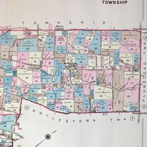 New Britain Township Map, Original 1948 Bucks County Atlas, Chalfont ...