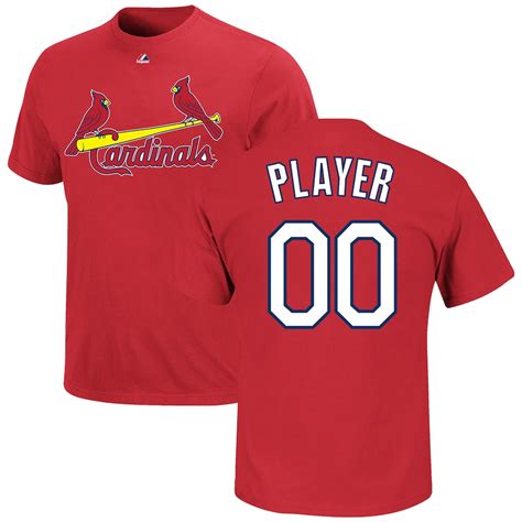 St. Louis Cardinals Majestic Custom Roster Name & Number T-Shirt - Red